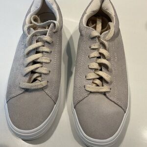 Keds Women's Suede Low-Top Sneakers in Light Gray and Cream